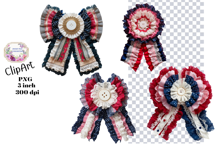 Bows, Ribbon, Lace , Clipart, Ephemera, PNG, Junk Journal