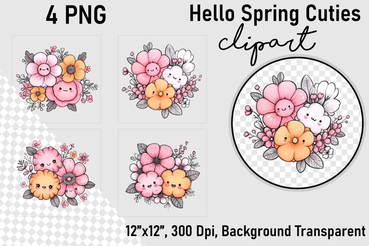 Hello spring cuties clipart