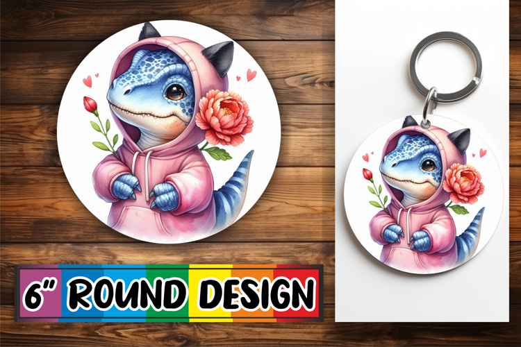 Timeless Sublimation Circle PNG, Dino