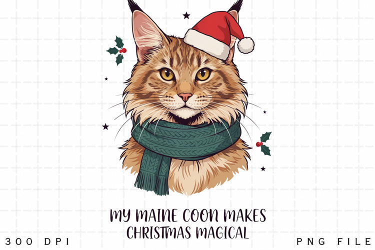 Maine Coon Christmas PNG, My Maine Coon Makes Christmas