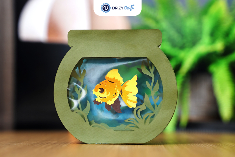 Fish in A Bowl Pop Up Card - 3D SVG