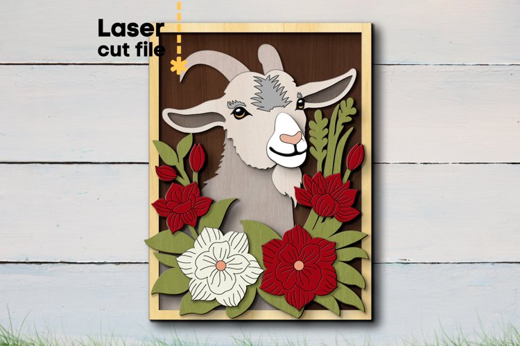 Goat Frame SVG laser cut file for Glowforge
