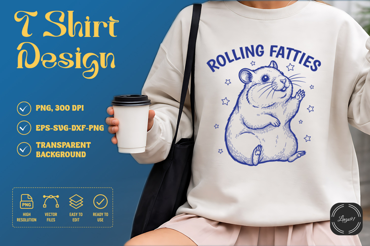 Rolling Fatties Funny Hamster SVG - Cute Chubby Animal