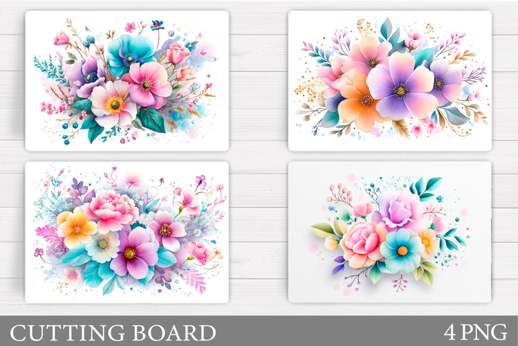 Floral Cutting Board Design. Flowers Kitchen Cutting Board