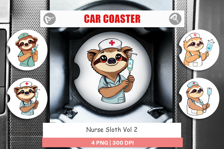 Car Coaster Nurse Sloth