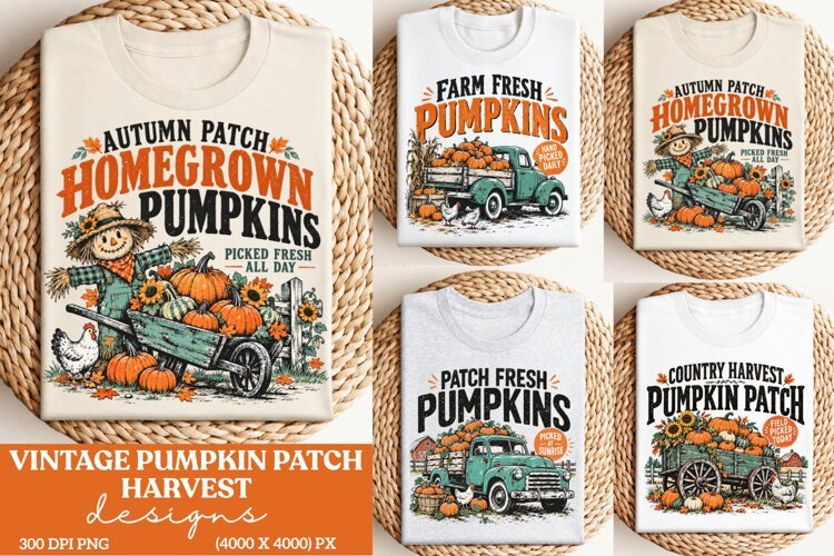 Homegrown Pumpkins Fall Harvest PNG, Vintage Pumpkin Patch S example image 1