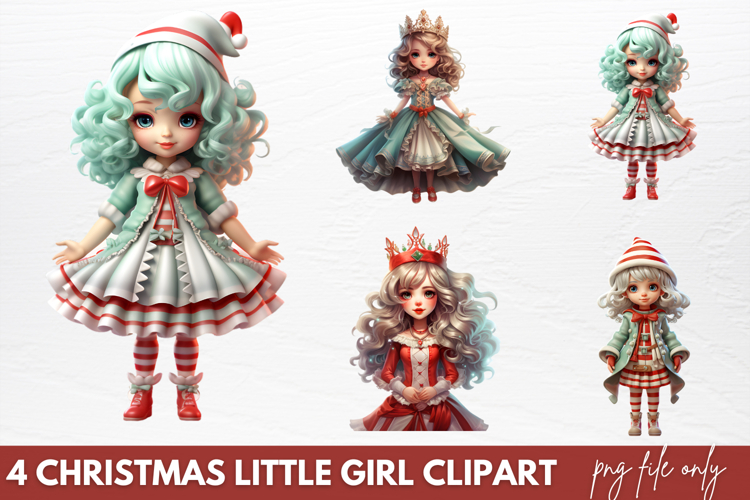 Christmas Little Girl Clipart PNG