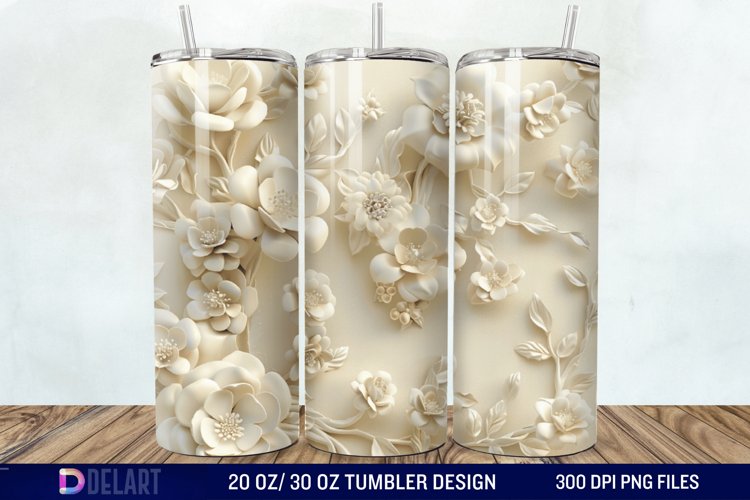 3D Floral Tumbler Wrap