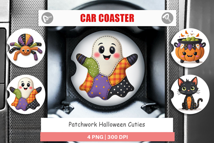 Car Coaster Patchwork Halloween Cuties