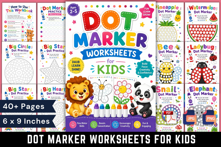 Dot Marker Worksheets for Kids