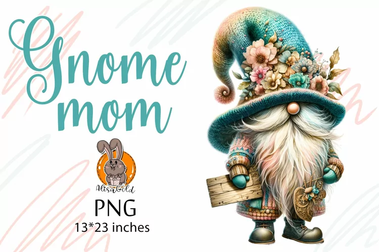 Gnome , flowers,a sign