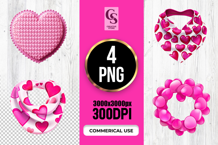 Pink heart clipart Image 3