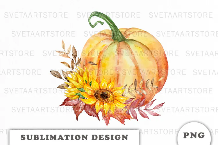 Watercolor Autumn Pumpkins png