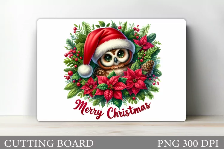 Christmas Owl Cutting Board. Christmas Cutting Board