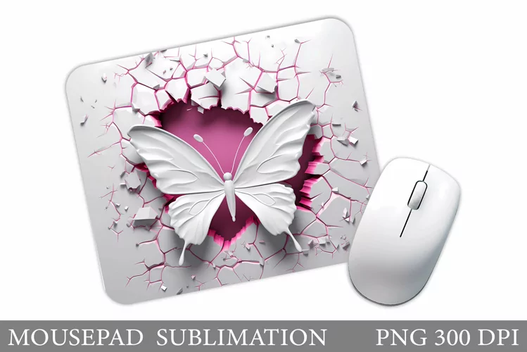 Butterfly Mouse Pad Design. Flowers Mouse Pad Sublimation