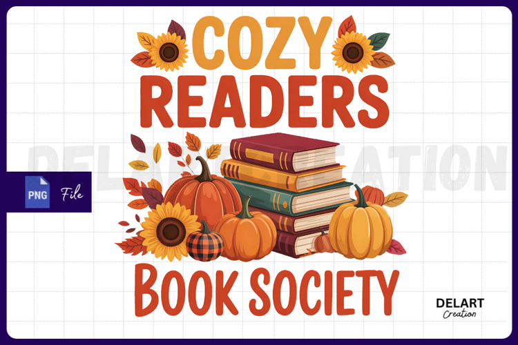 Cozy Readers Book Society PNG Design