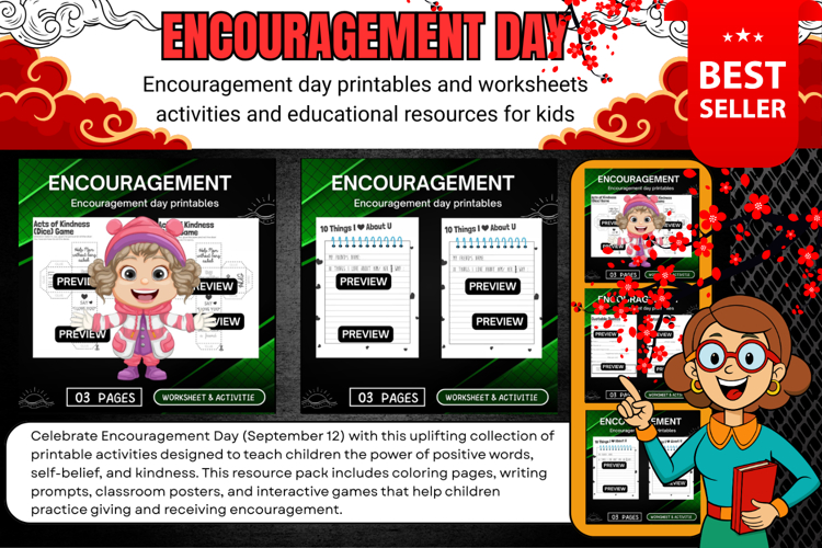 Encouragement day printable worksheet activities educational