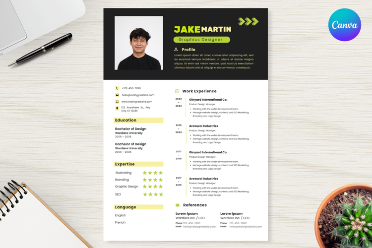 27 Vibrant Designer CV - Canva