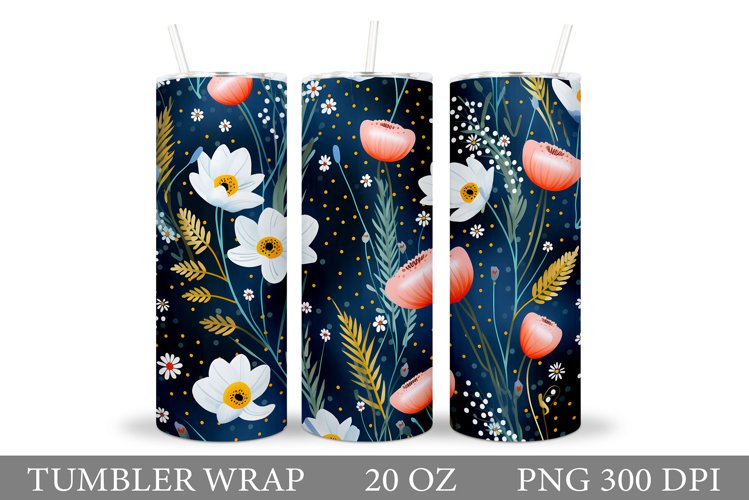 Flowers Tumbler Design. Wildflowers Tumbler Wrap Sublimation