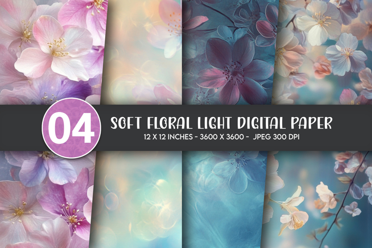 Soft Floral Light Digital Paper