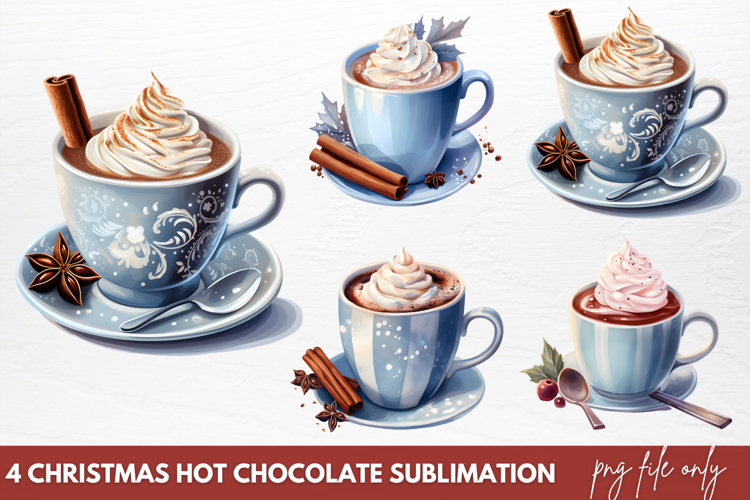 Christmas hot chocolate sublimation PNG