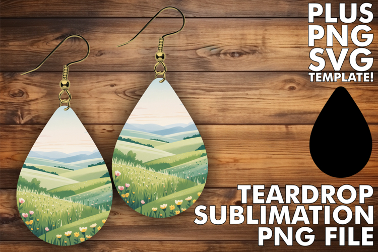 Stylish Teardrop Earrings Art PNG, Spring
