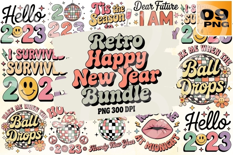 Disco Dreams   Midnight Cheers Retro New Year Quote PNG Pack