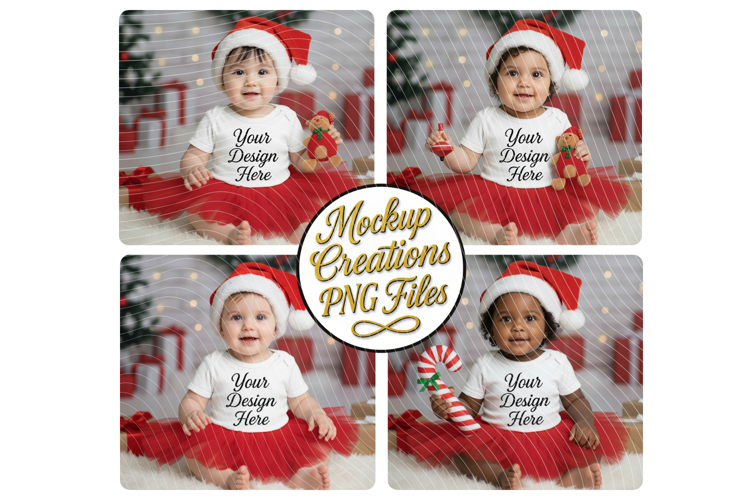 Christmas Baby Mockup Bundle | 4 PNG Photo Mockups