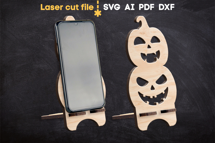 Halloween Phone Stand SVG laser cut file for Glowforge