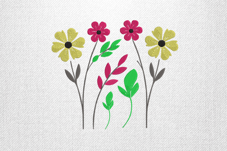 Spring Garden Floral Embroidery Design