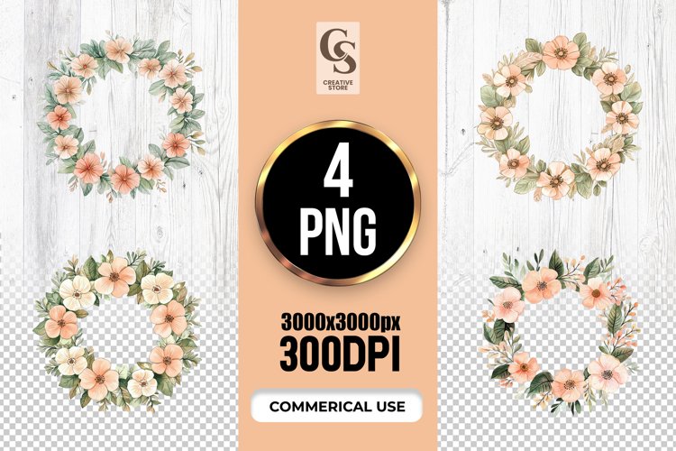 Watercolor Wreath Png Image 3