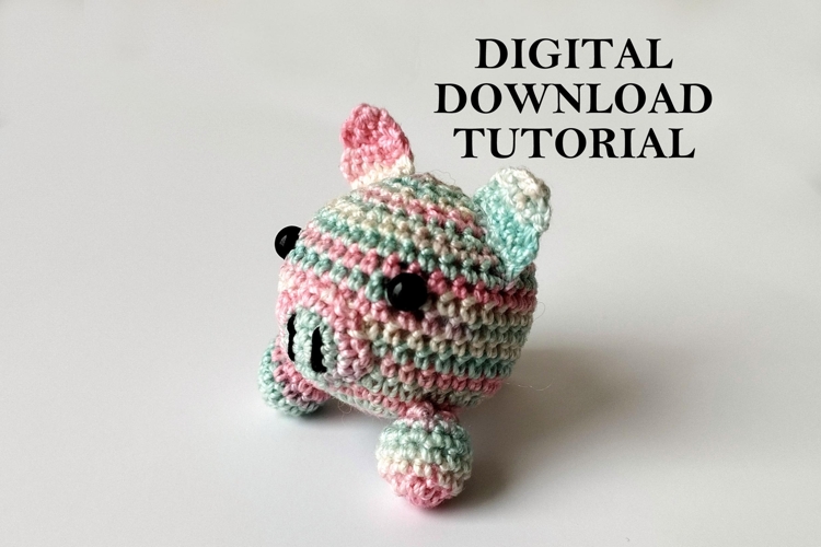 Tiny pig crochet tutorial PDF download amigurumi pattern toy