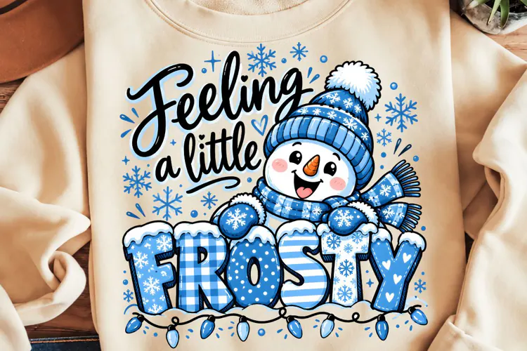 Feeling A Little Frosty PNG, Retro Frosty Christmas PNG