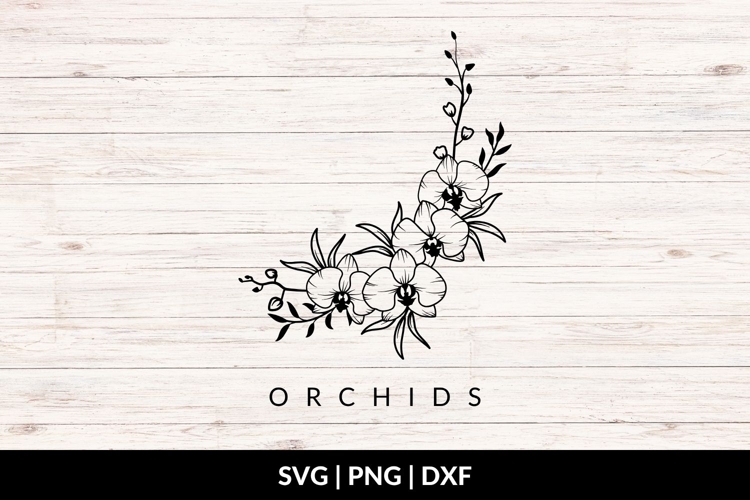 Orchid Floral Corner SVG