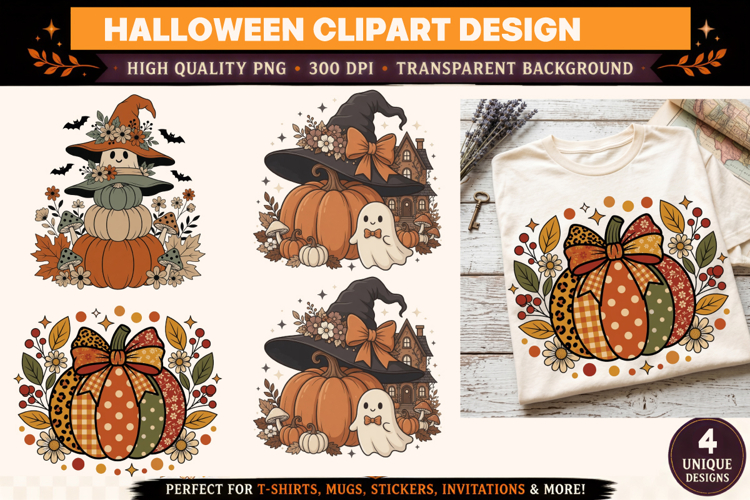 Halloween Pumpkin Witch Hat Clipart PNG