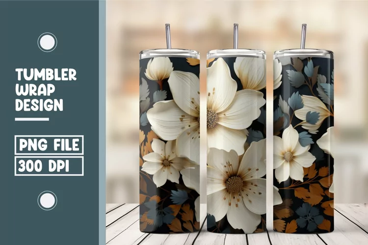 Flower Tumbler Wrap Design