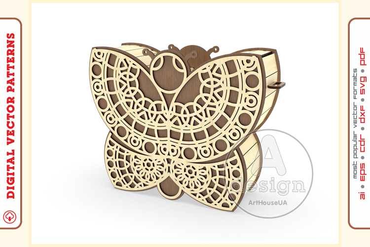 Wooden clutch purse v113 - laser cut vector - Glowforge file
