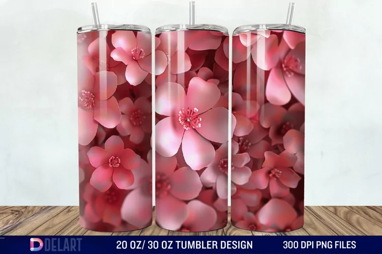 3D Floral Tumbler Wrap
