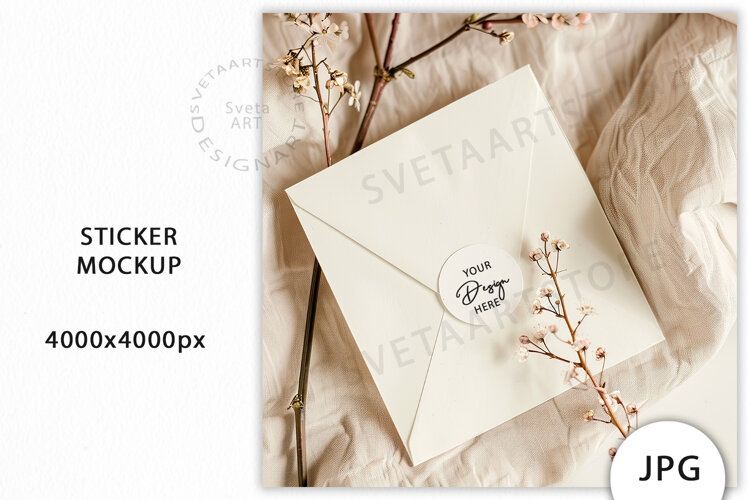 Round Sticker Mockup JPG example image 1