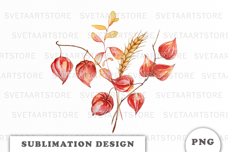 Watercolor Autumn Bouquet png