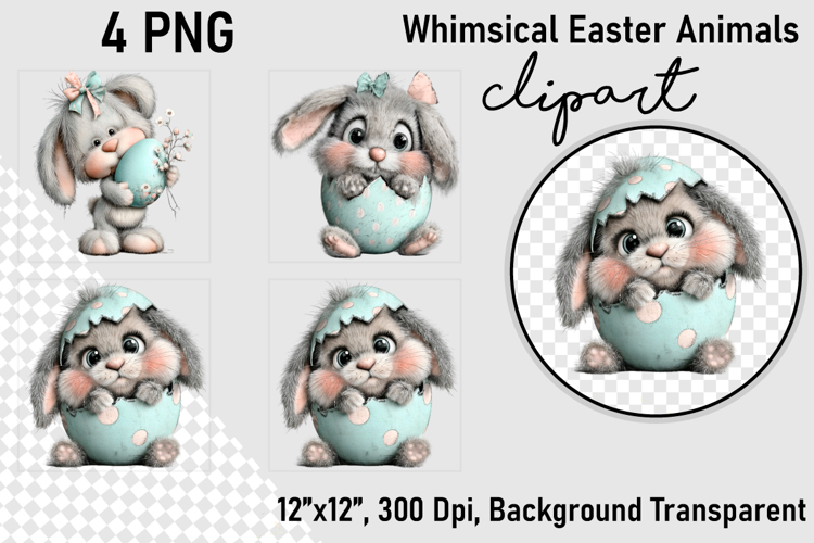 Whimsical Easter Animals Clipart