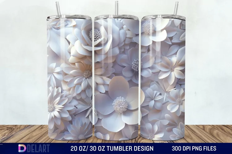 3D Floral Tumbler Wrap