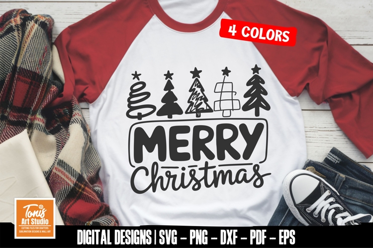 Merry Christmas SVG | Holiday Trees SVG PNG DXF