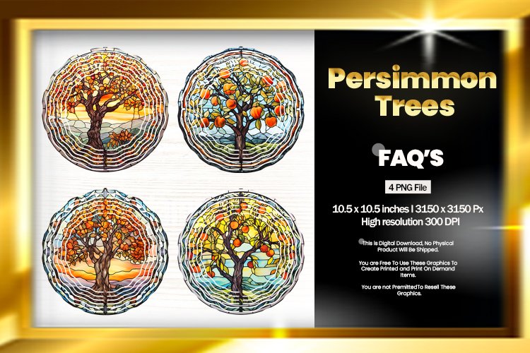 Persimmon Trees Wind Spinner Sublimation - 04 Variations example image 1