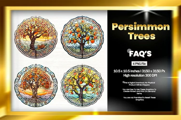 Persimmon Trees Wind Spinner Sublimation - 04 Variations