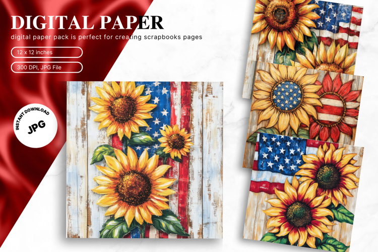 Patriotic Flower Background USA Flower 4of July Wallpaper_3
