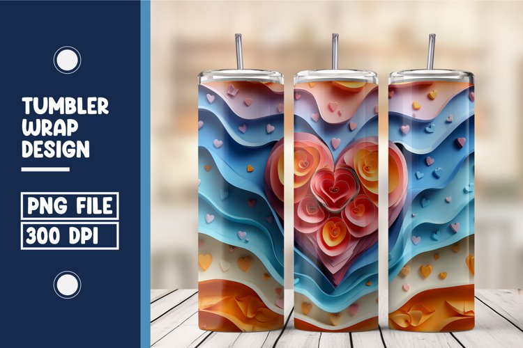 Heart Tumbler Wrap Design example image 1