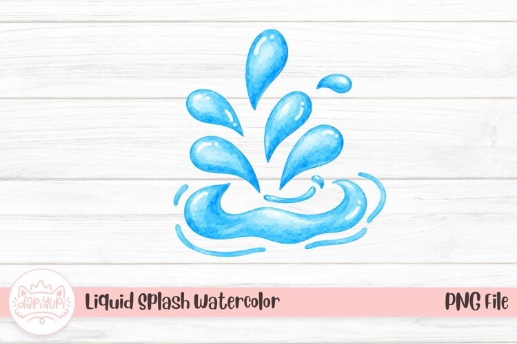 Liquid Splash Watercolor | Water Illustration example image 1