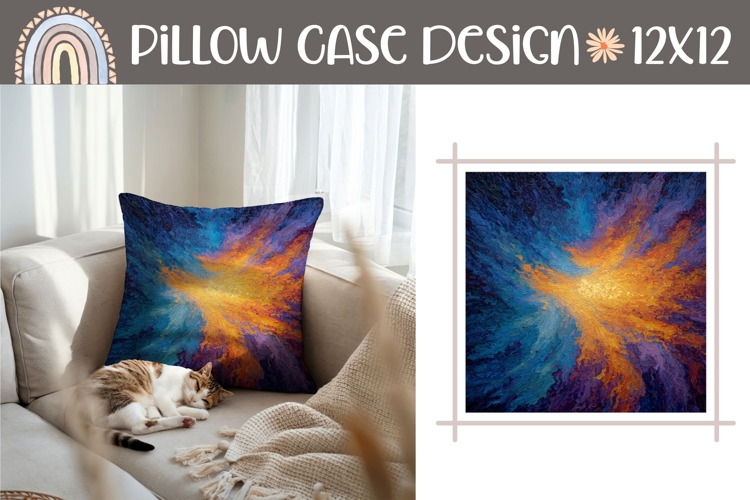 Cosmic Pillow Template, Abstract Pillow Design