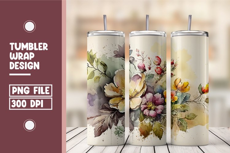 Spring floral tumbler wrap sublimation